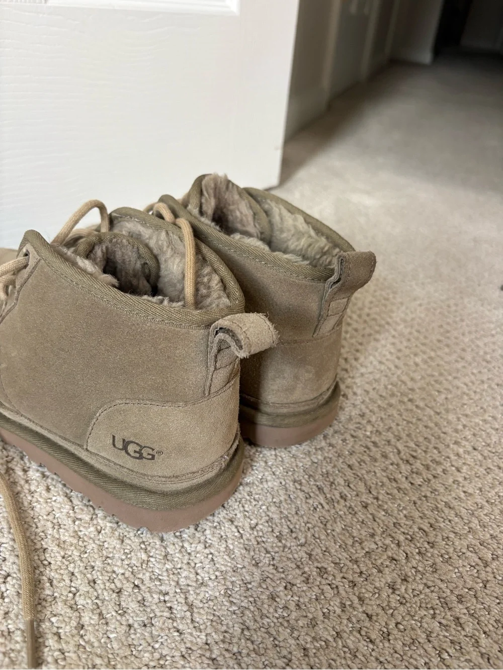 Ugg Cozy Tan Suede Ankle Boots with Plush Lining